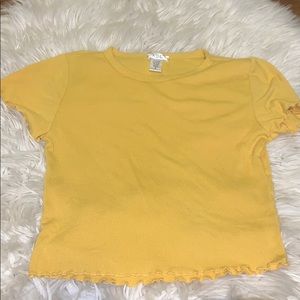 Yellow stretch crop top